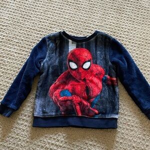 H&M Kids Plush Velour Spiderman Sweatshirt. Kids Size 5T